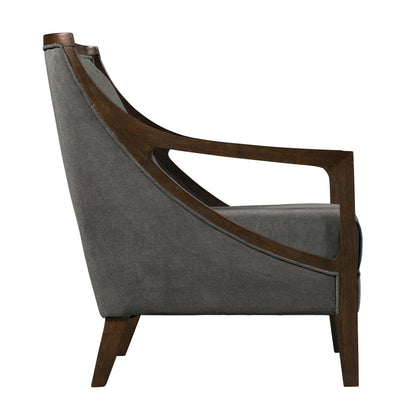 Elements International Hopkins UHK526101E Accent Chair - Charcoal/Espresso - American Furniture of Slidell