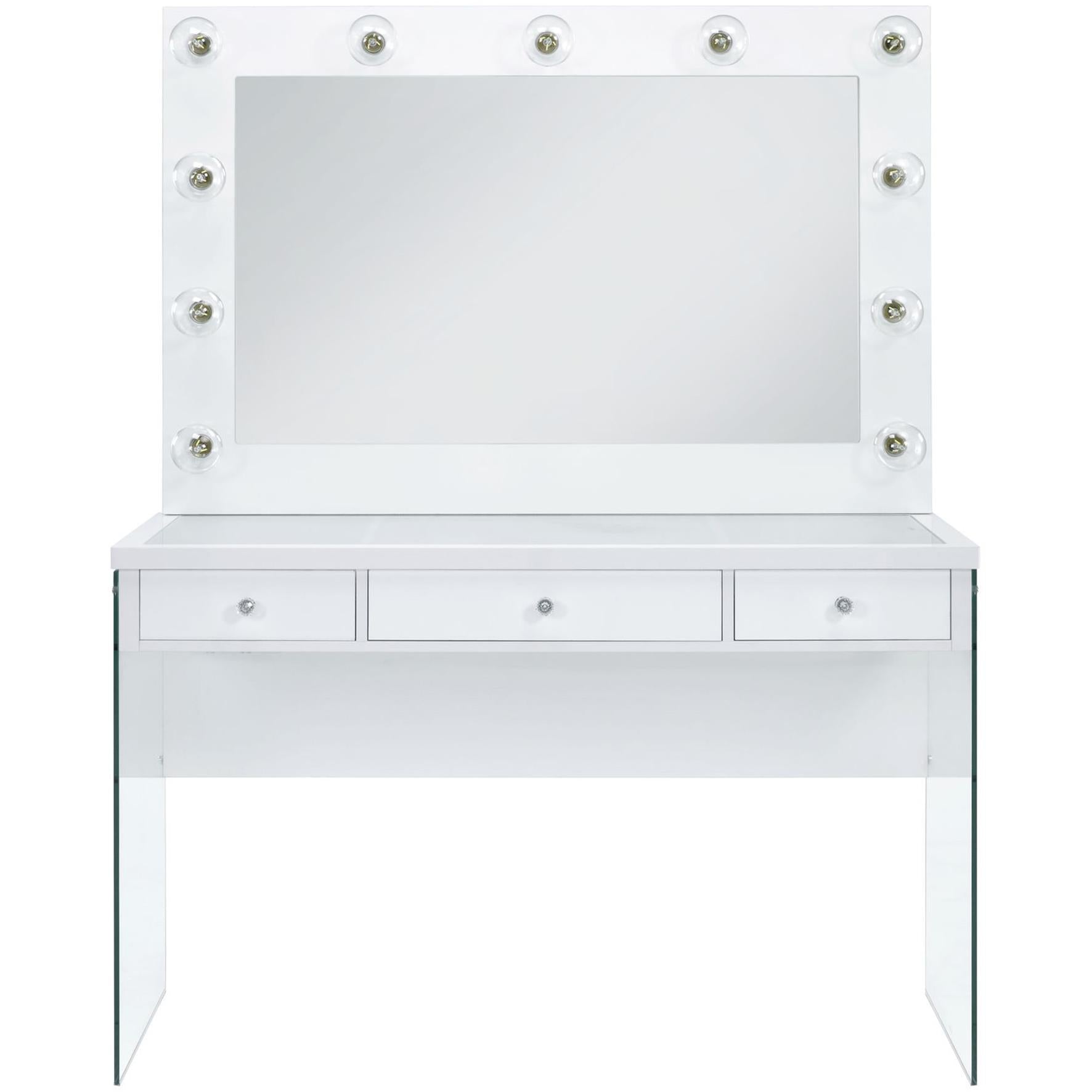 Elements International Jacey Complete Vanity with Lightbulbs - American Furniture of Slidell