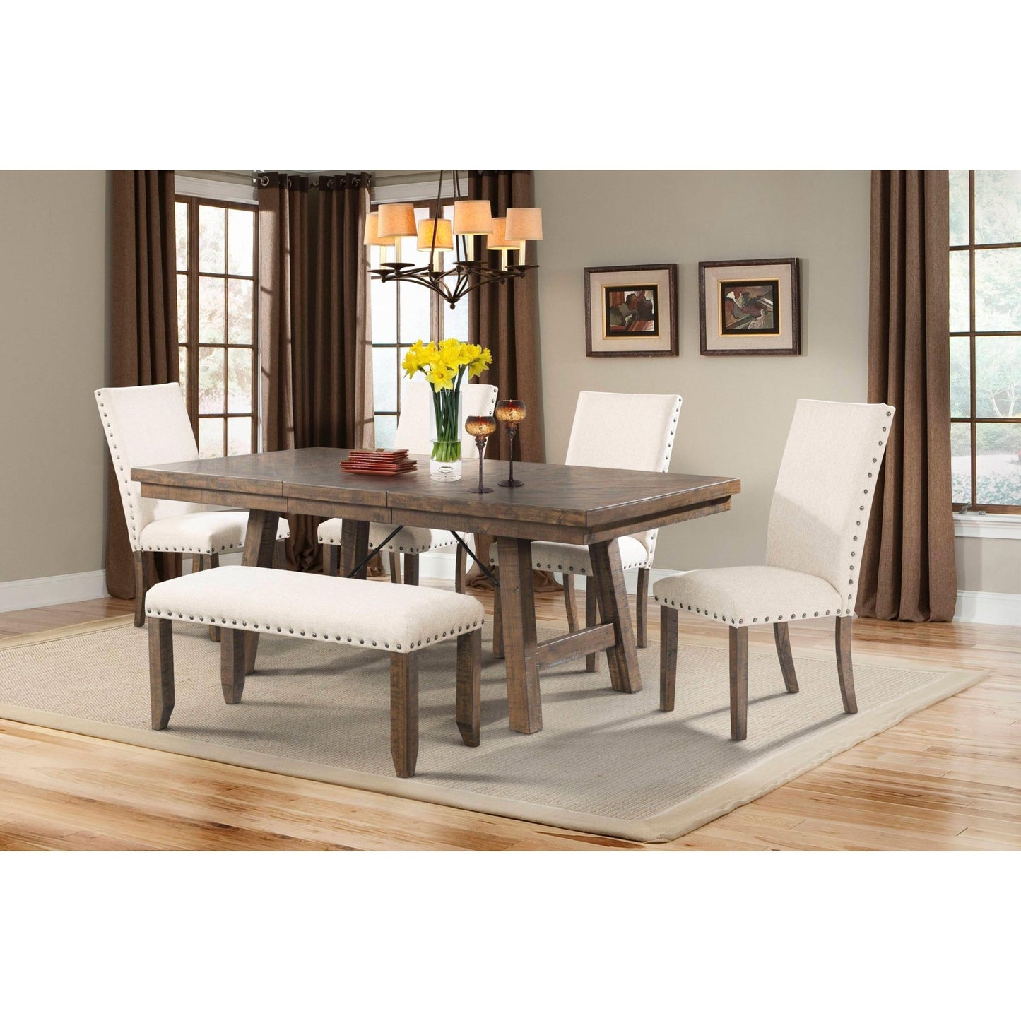 Elements International Jax Bench DJX100BN - American Furniture of Slidell