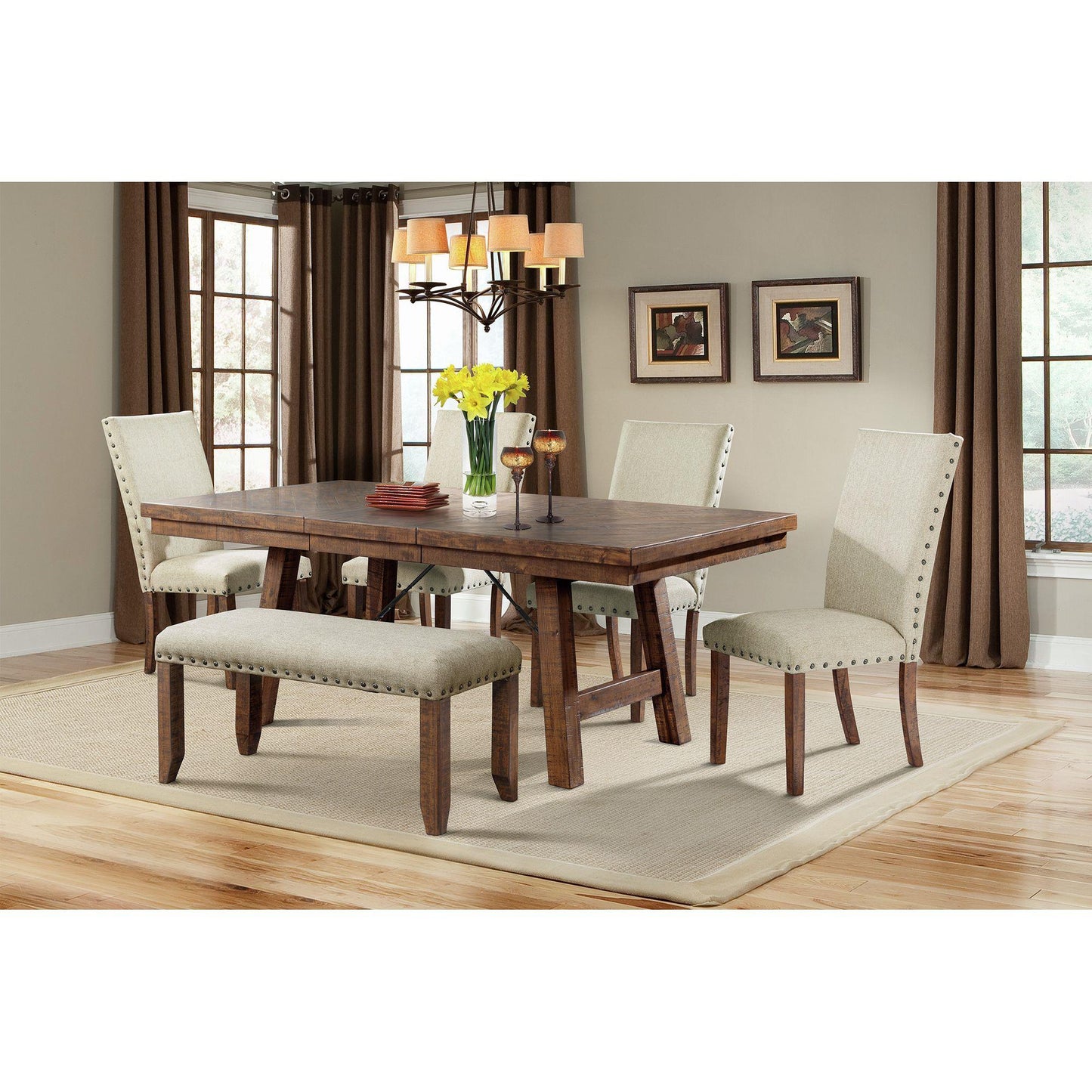 Elements International Jax DJX100DTB Dining Table - American Furniture of Slidell