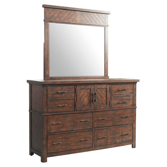 Elements International Jax JX600DRMR Dresser and Mirror Set - American Furniture of Slidell