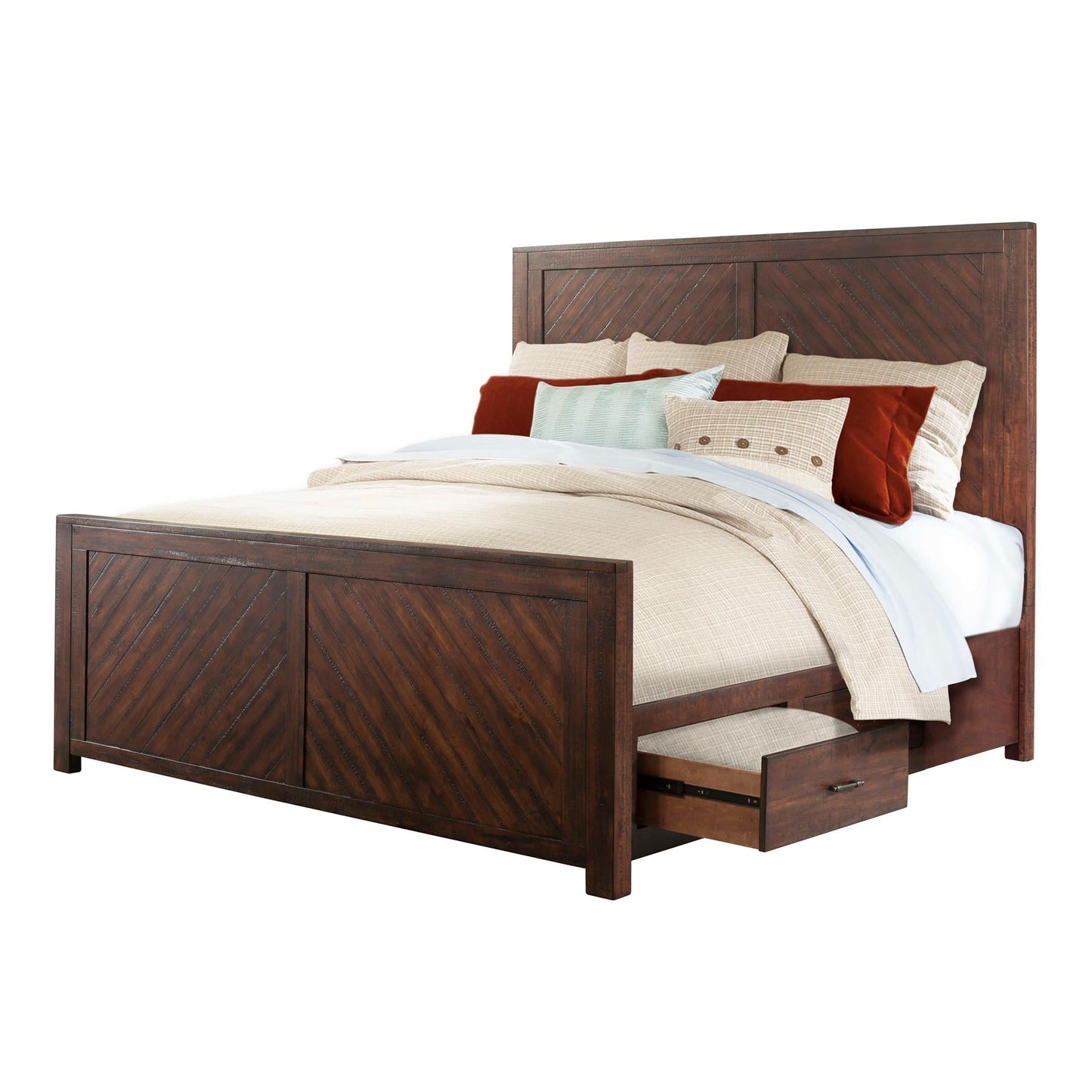 Elements International Jax JX600KB King Platform Storage Bed - American Furniture of Slidell