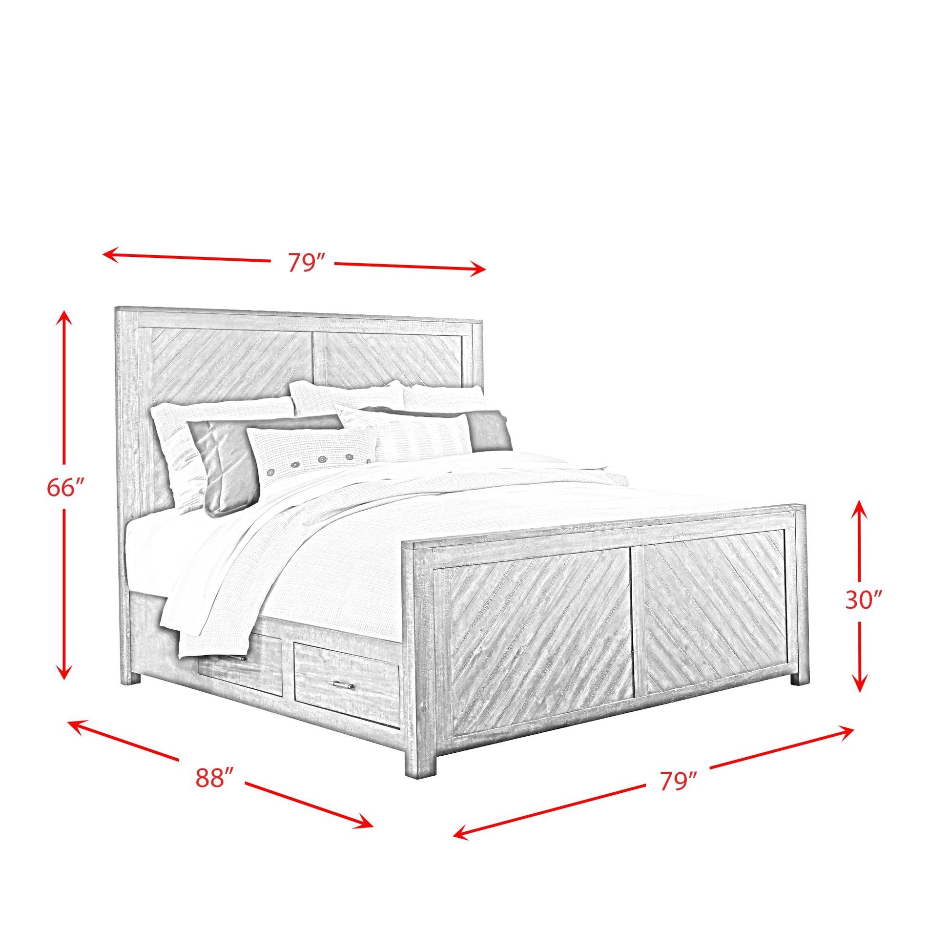 Elements International Jax JX600KB King Platform Storage Bed - American Furniture of Slidell