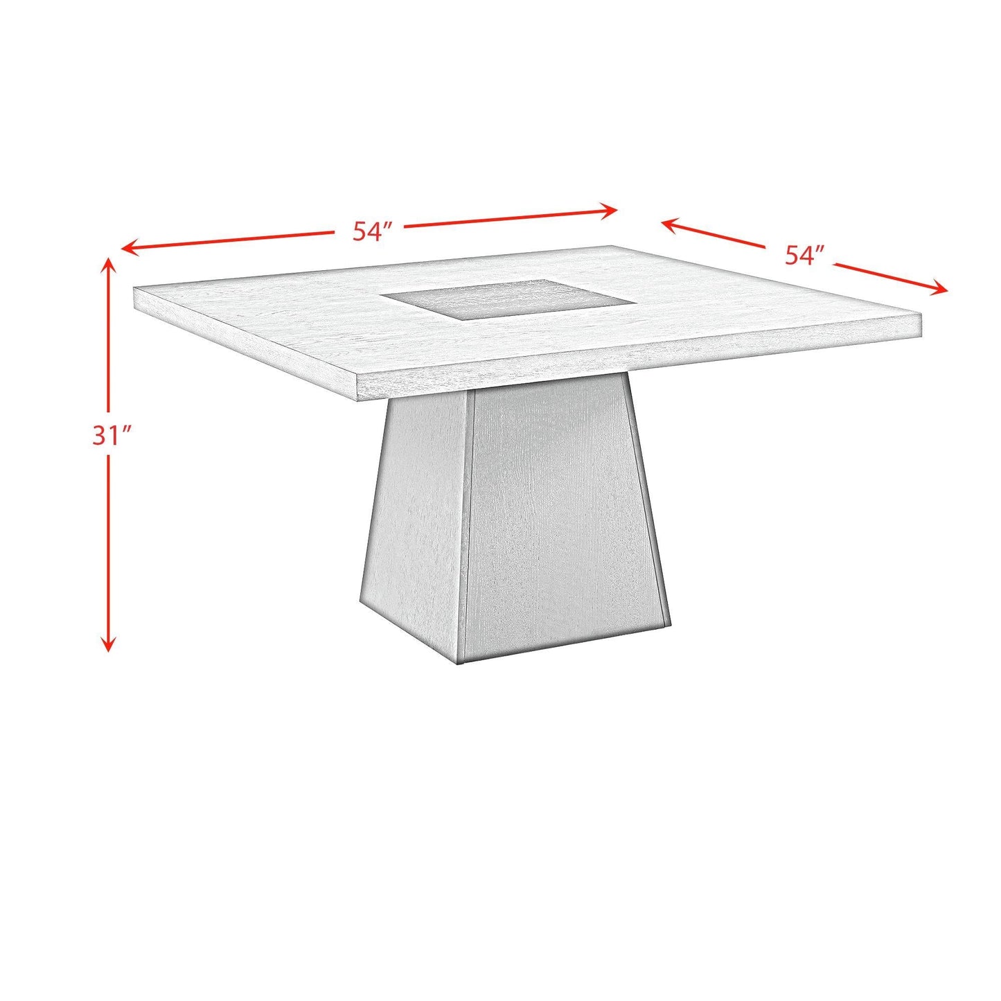 Elements International Jemma D - 7570 - 5 - DT Square Table - American Furniture of Slidell