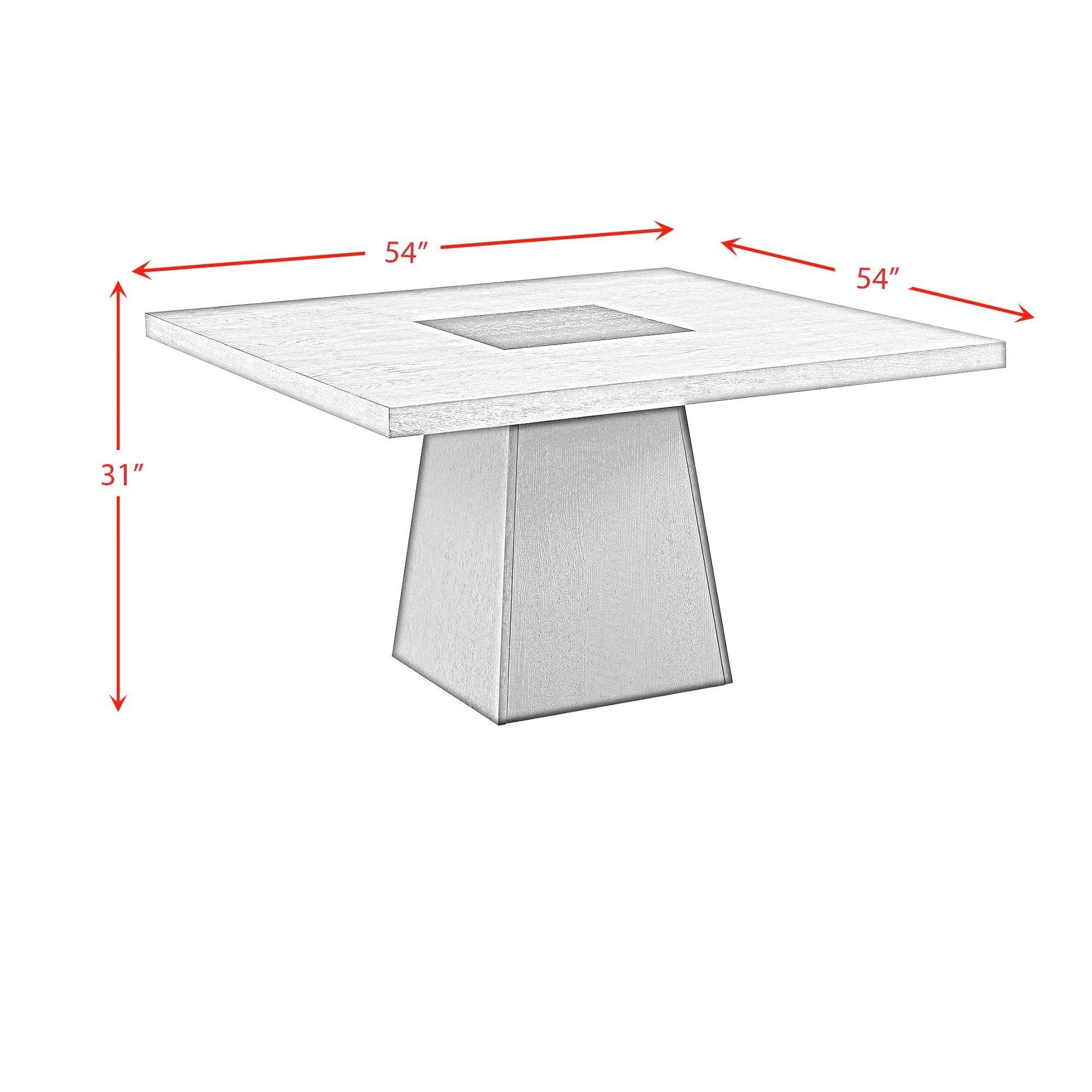 Elements International Jemma D - 7570 - 5 - DT Square Table - American Furniture of Slidell