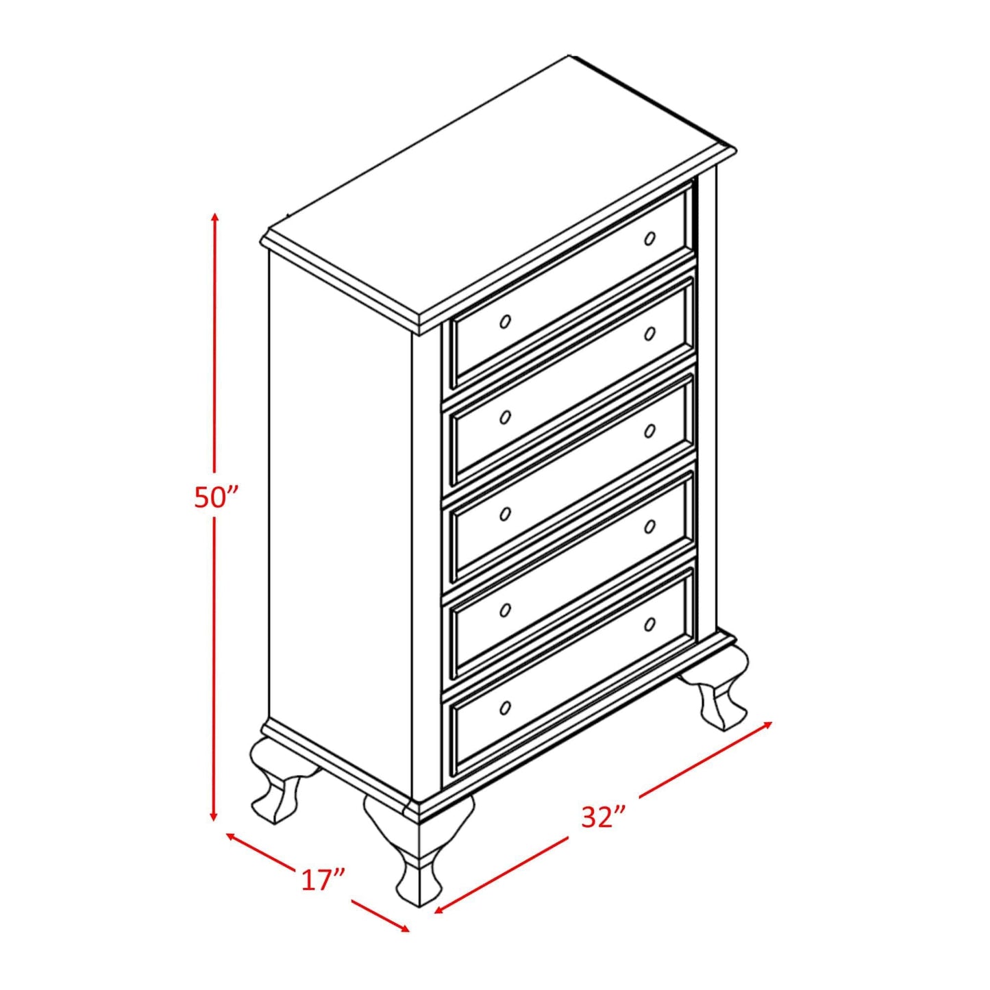 Elements International Jesse JS700CH Chest - American Furniture of Slidell