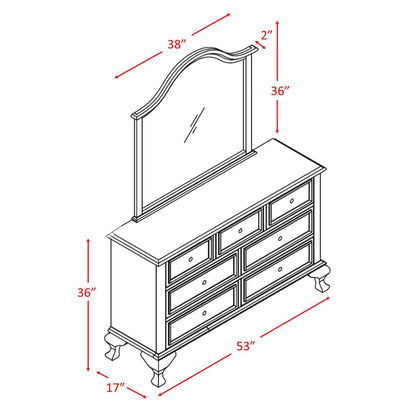 Elements International Jesse JS700DRMR Dresser and Mirror Set - American Furniture of Slidell