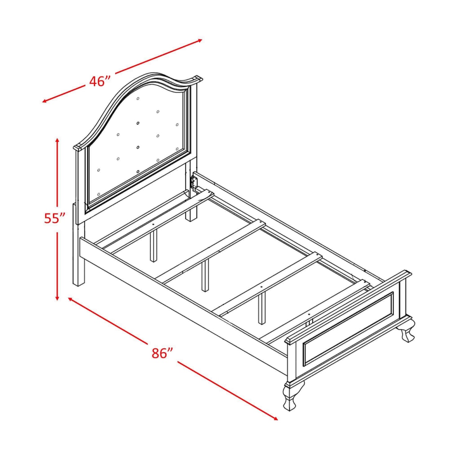 Elements International Jesse JS700TB Twin Panel Bed - American Furniture of Slidell