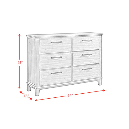 Elements International Jolene JL300DR 6 - Drawer Dresser - American Furniture of Slidell
