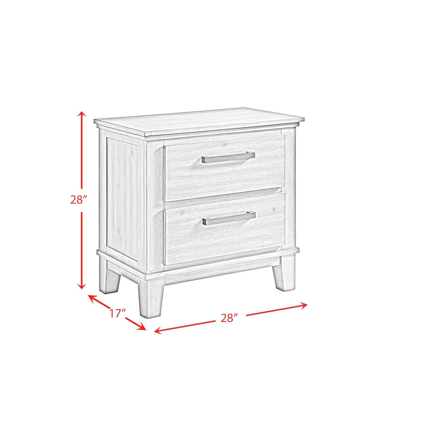 Elements International Jolene JL350NS 2 - Drawer Nightstand - American Furniture of Slidell