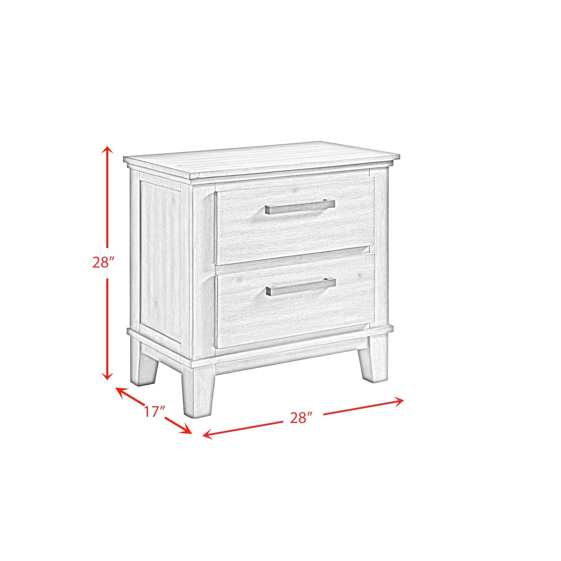 Elements International Jolene JL350NS 2 - Drawer Nightstand - American Furniture of Slidell