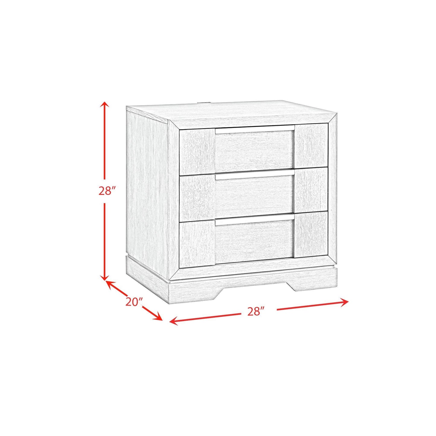 Elements International Kelis B - 9770 - 3 - NS 3 - Drawer Nightstand - American Furniture of Slidell