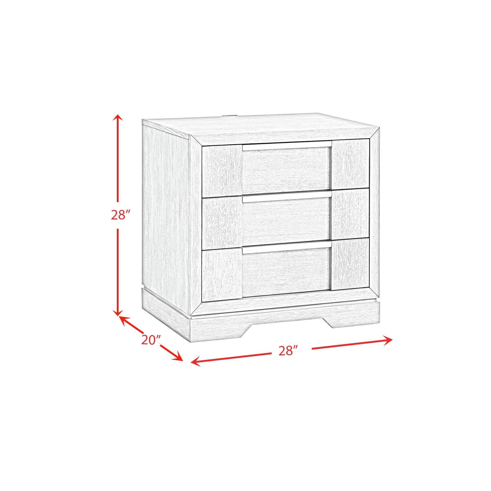 Elements International Kelis B - 9770 - 3 - NS 3 - Drawer Nightstand - American Furniture of Slidell