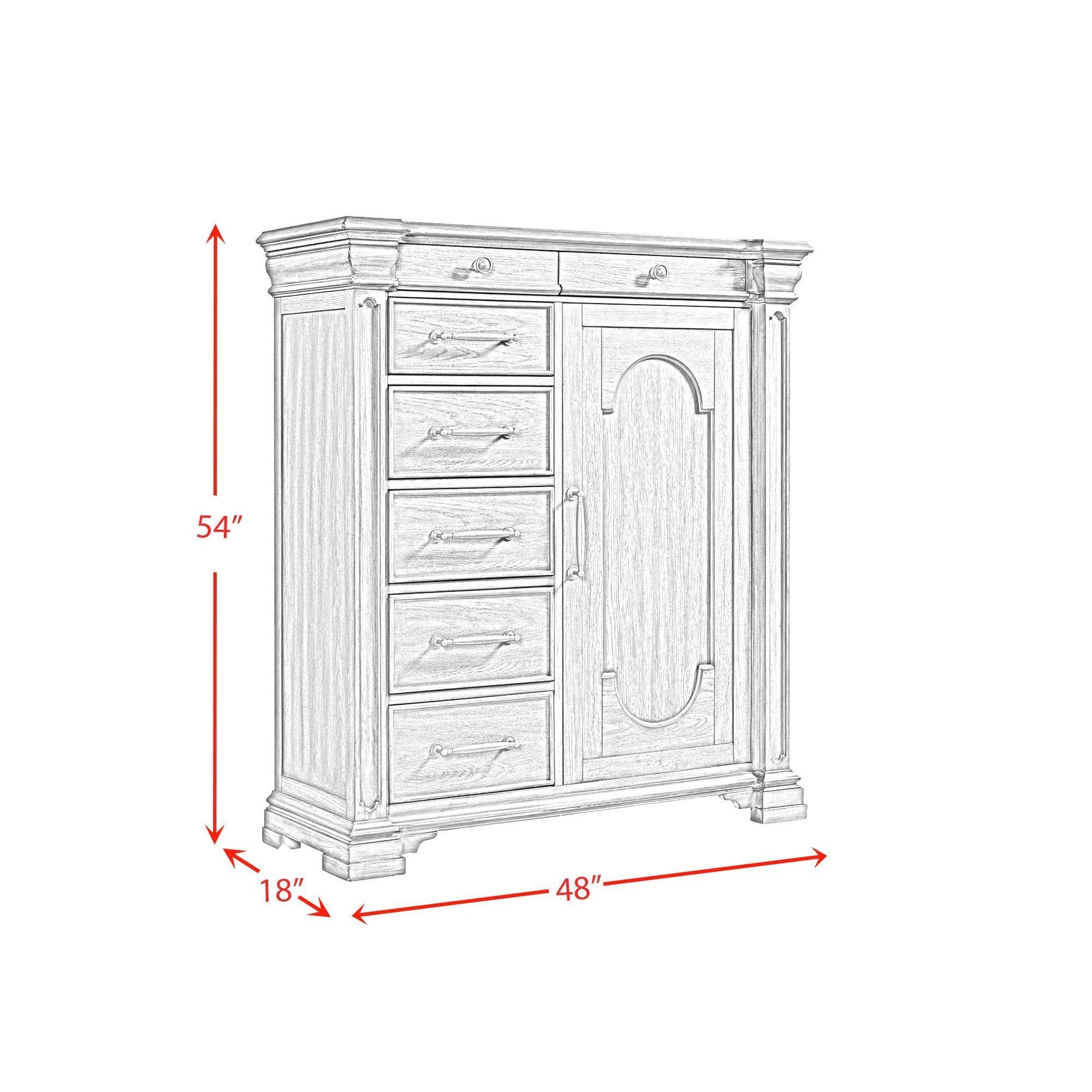 Elements International Kings Court B.10315.DCH 1 Door And 7 - Drawer Chest - American Furniture of Slidell