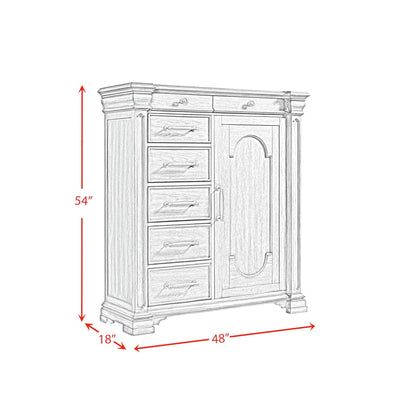 Elements International Kings Court B.10315.DCH 1 Door And 7 - Drawer Chest - American Furniture of Slidell