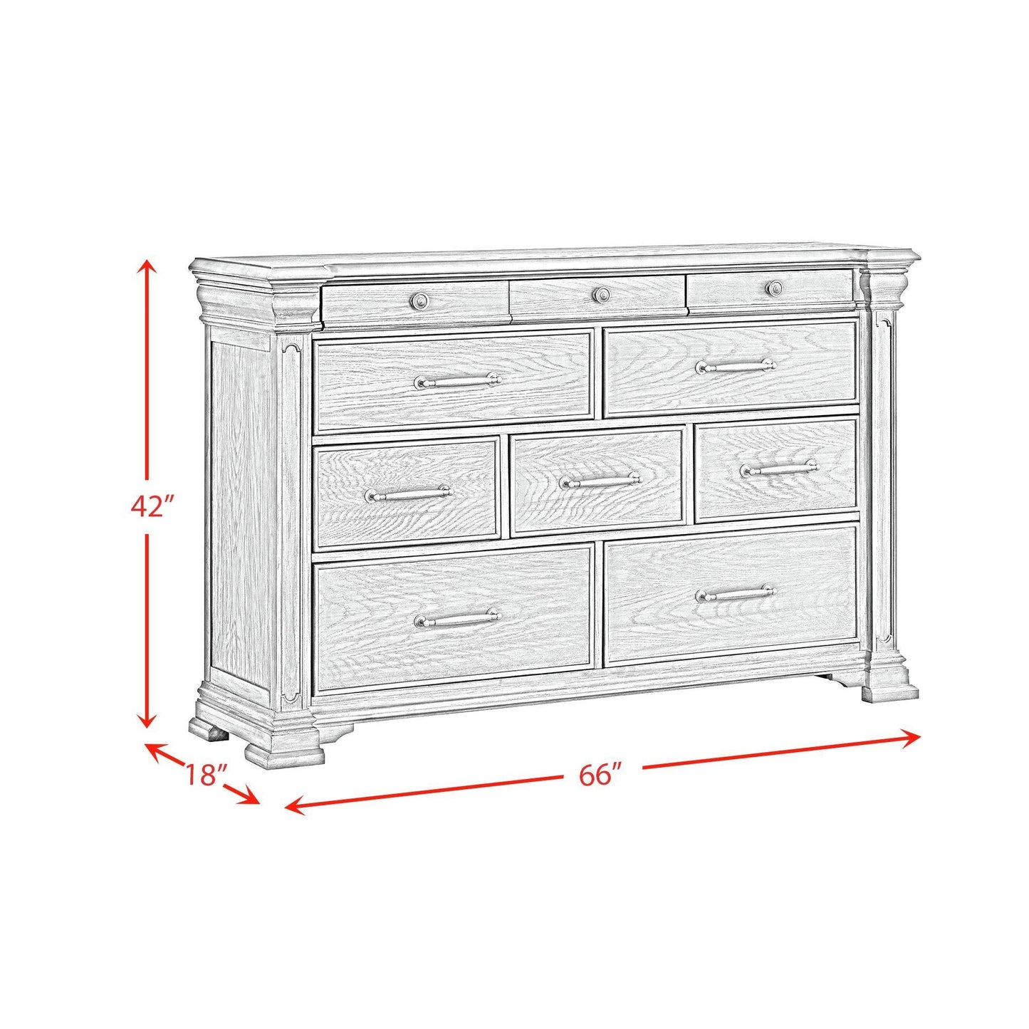 Elements International Kings Court B.10315.DR 10 - Drawer Dresser - American Furniture of Slidell