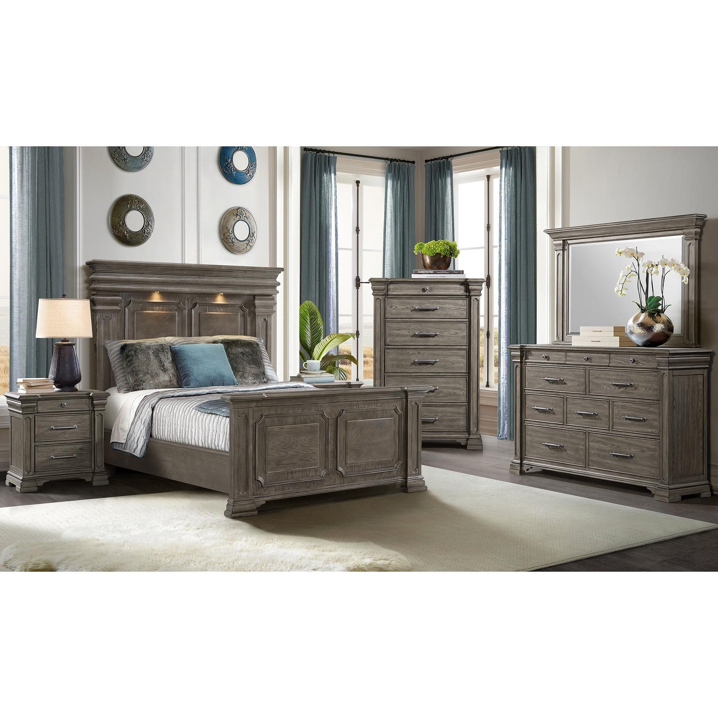 Elements International Kings Court B.10315.QB Queen Bed - American Furniture of Slidell