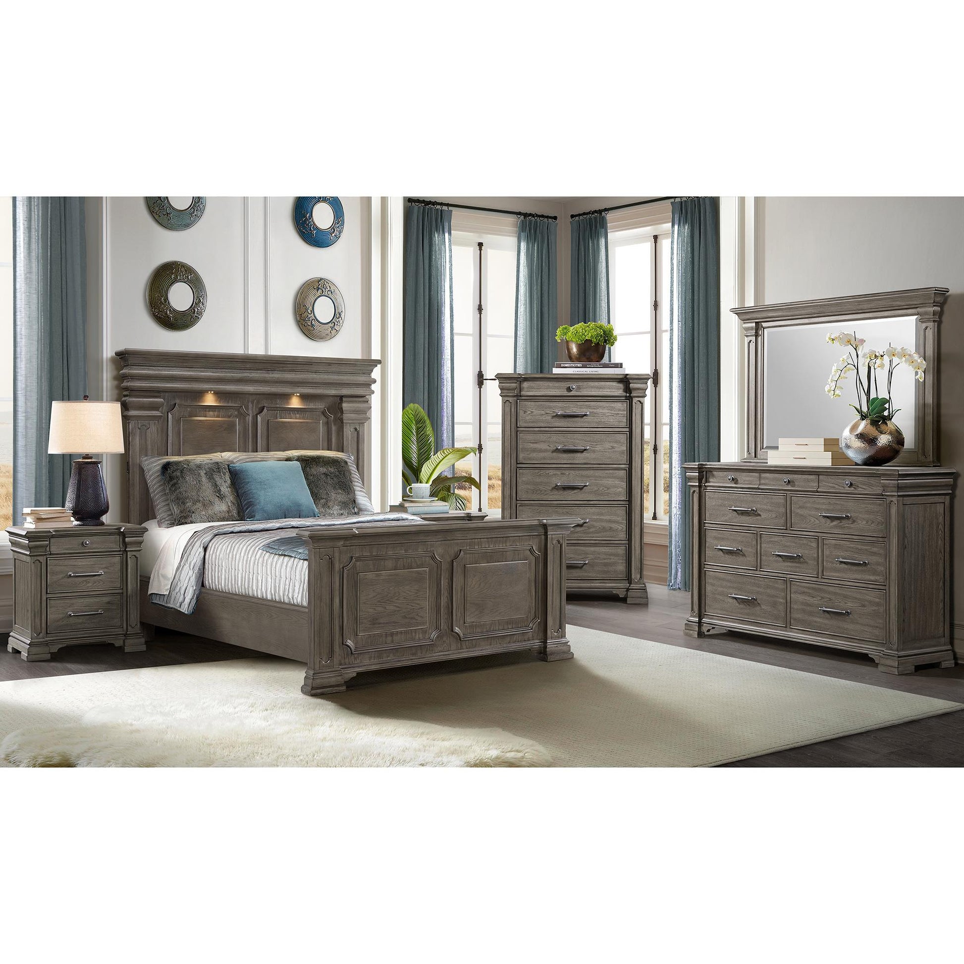 Elements International Kings Court B.10315.QB Queen Bed - American Furniture of Slidell