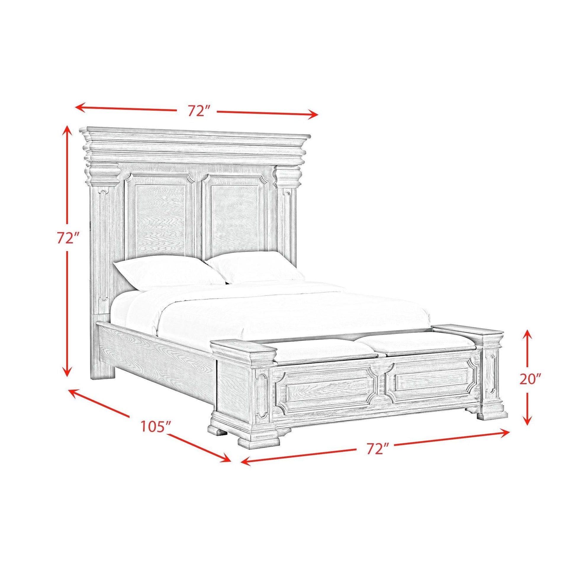 Elements International Kings Court B.10315.QSB Queen Storage Bed - American Furniture of Slidell