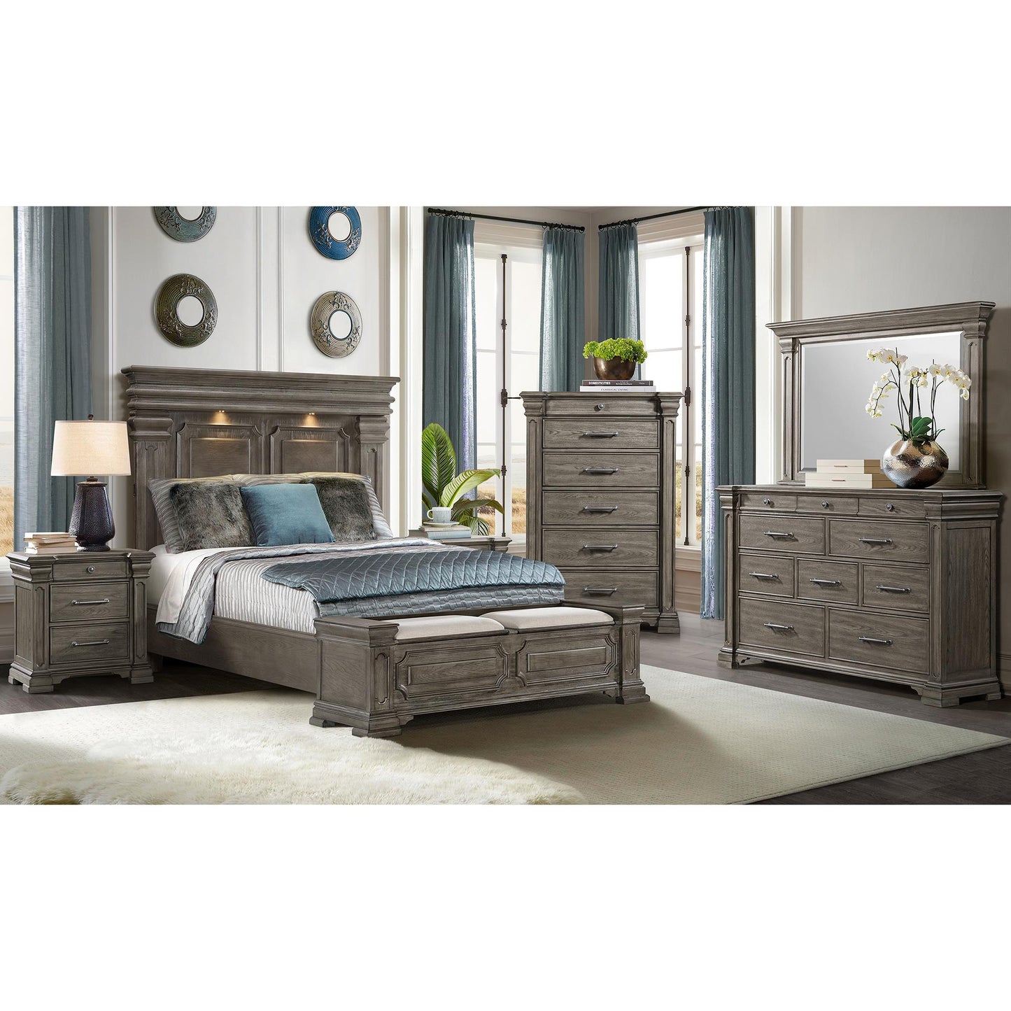 Elements International Kings Court B.10315.QSB Queen Storage Bed - American Furniture of Slidell