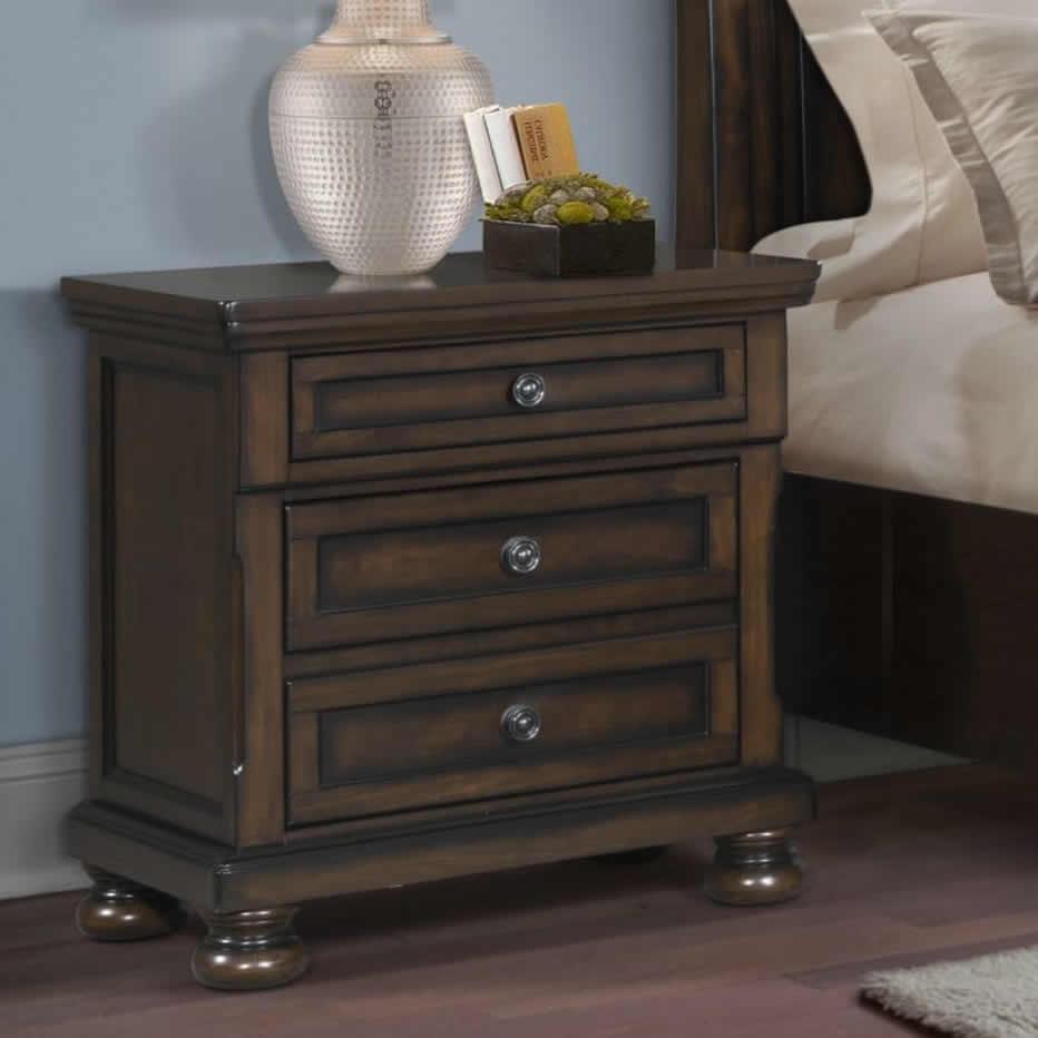 Elements International Kingston 3 - Drawer Nightstand KT600NS - American Furniture of Slidell