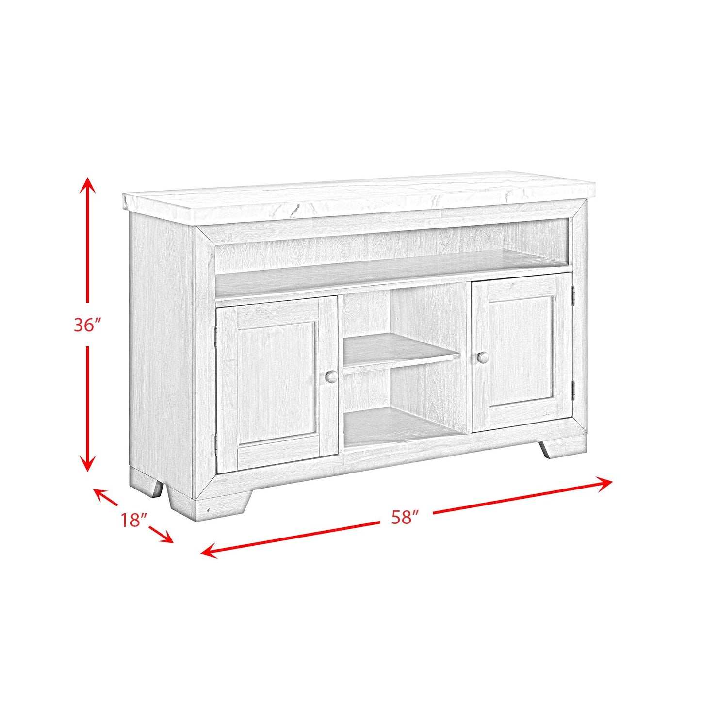 Elements International Lakeview CDLW100SV Server - American Furniture of Slidell