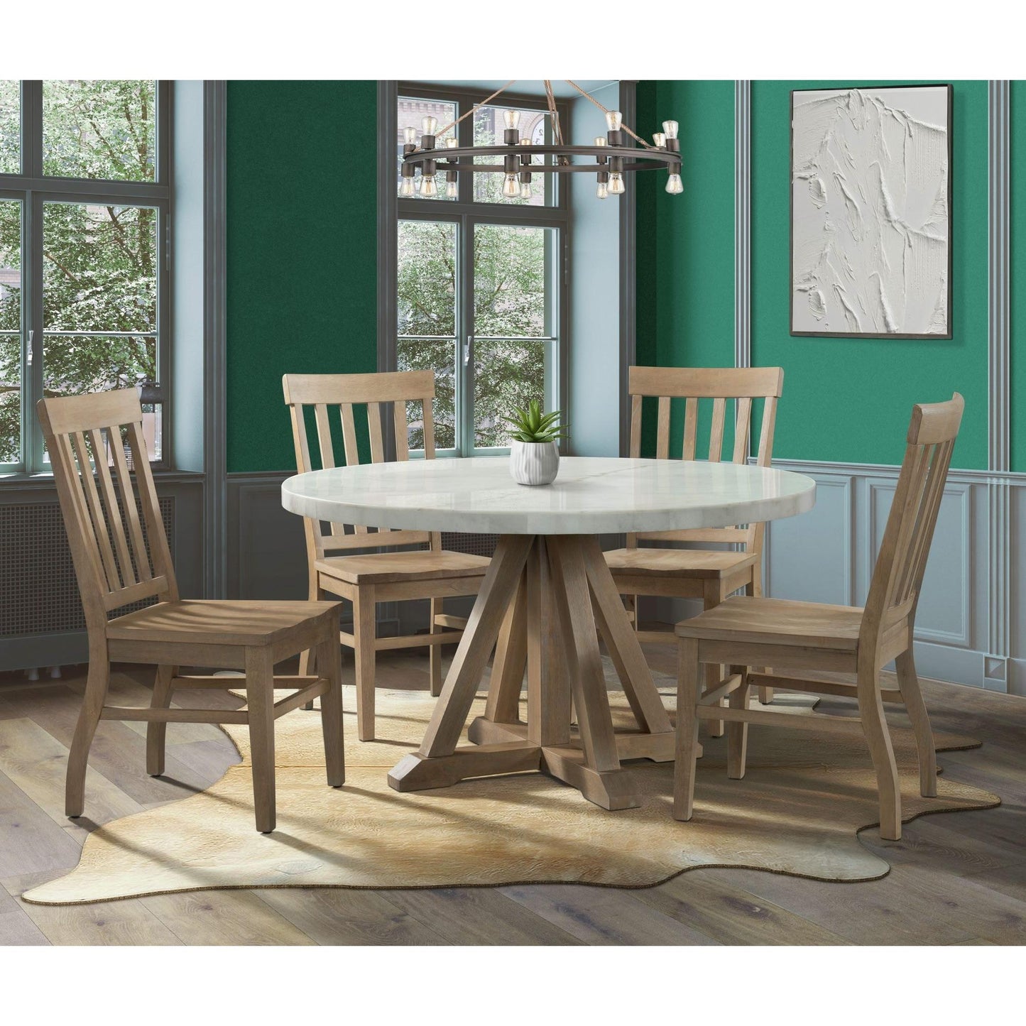 Elements International Lakeview CDLW180RDT Round Dining Table - American Furniture of Slidell