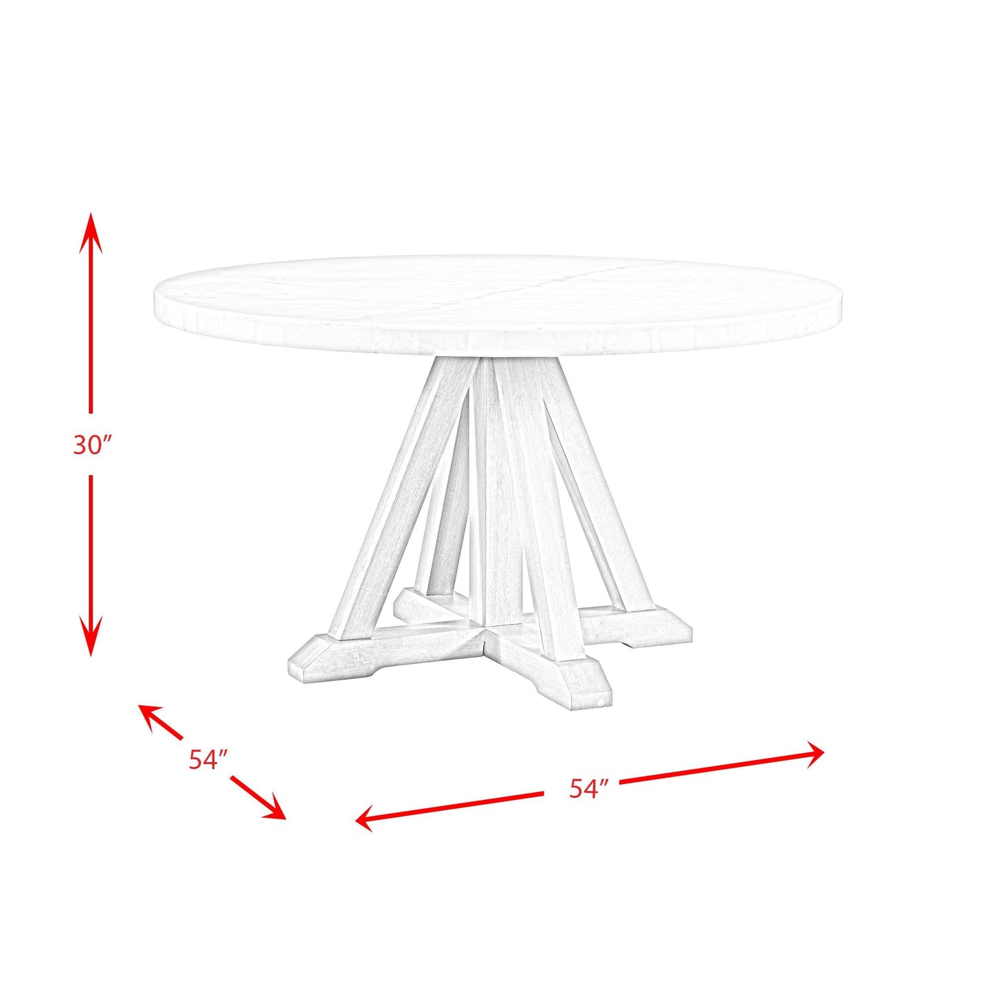 Elements International Lakeview CDLW180RDT Round Dining Table - American Furniture of Slidell