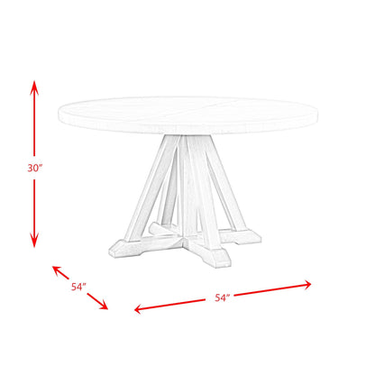 Elements International Lakeview CDLW180RDT Round Dining Table - American Furniture of Slidell