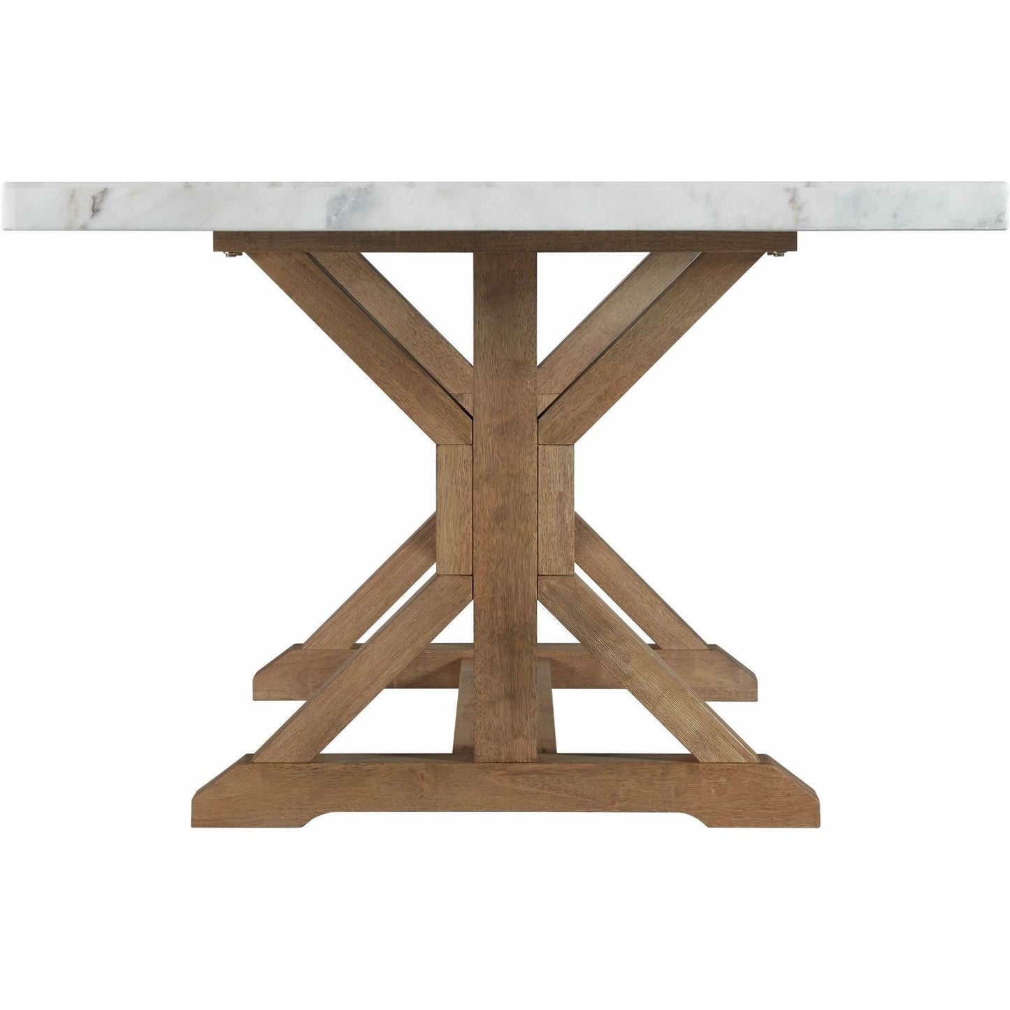 Elements International Lakeview White Marble Standard Height Rectangular Dining Table - American Furniture of Slidell