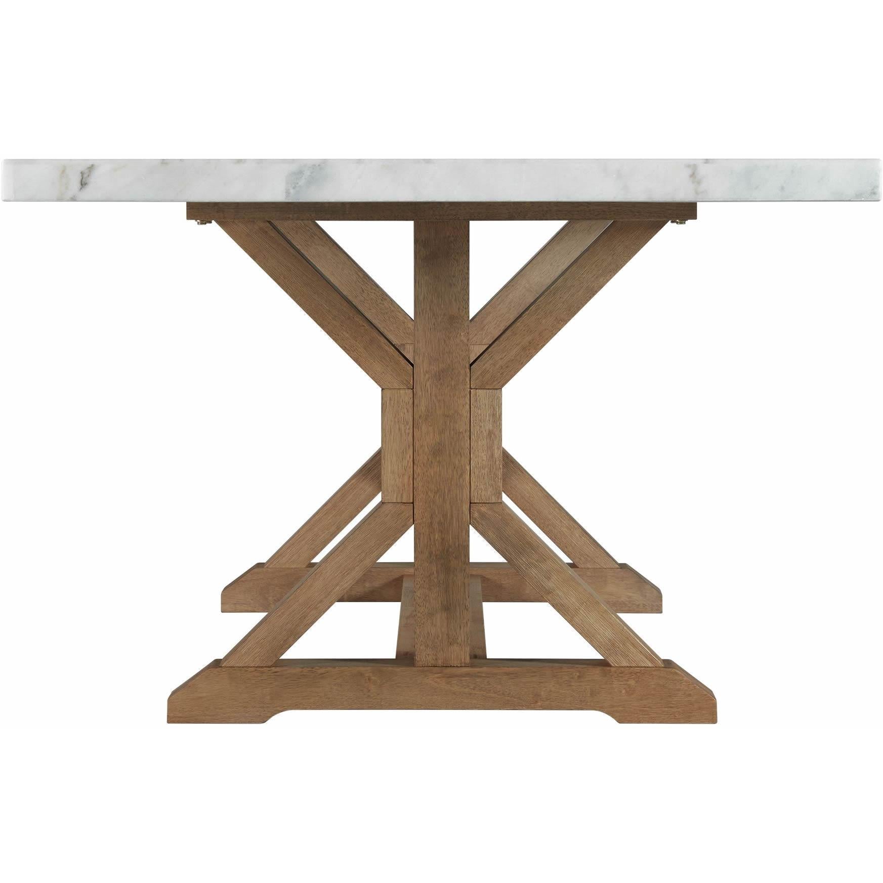 Elements International Lakeview White Marble Standard Height Rectangular Dining Table - American Furniture of Slidell