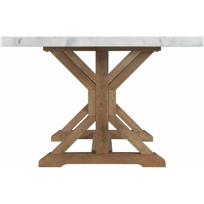 Elements International Lakeview White Marble Standard Height Rectangular Dining Table - American Furniture of Slidell