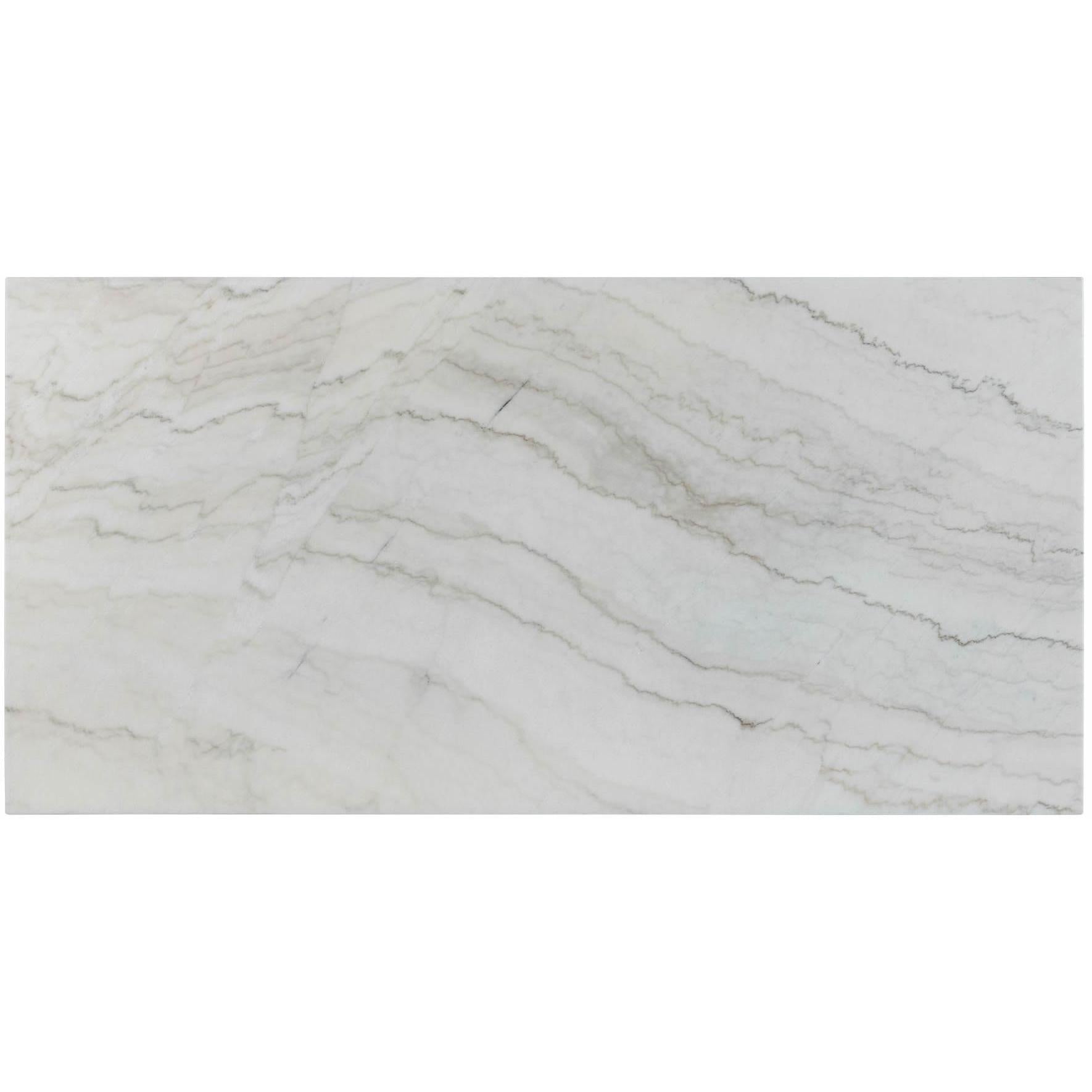 Elements International Lakeview White Marble Standard Height Rectangular Dining Table - American Furniture of Slidell