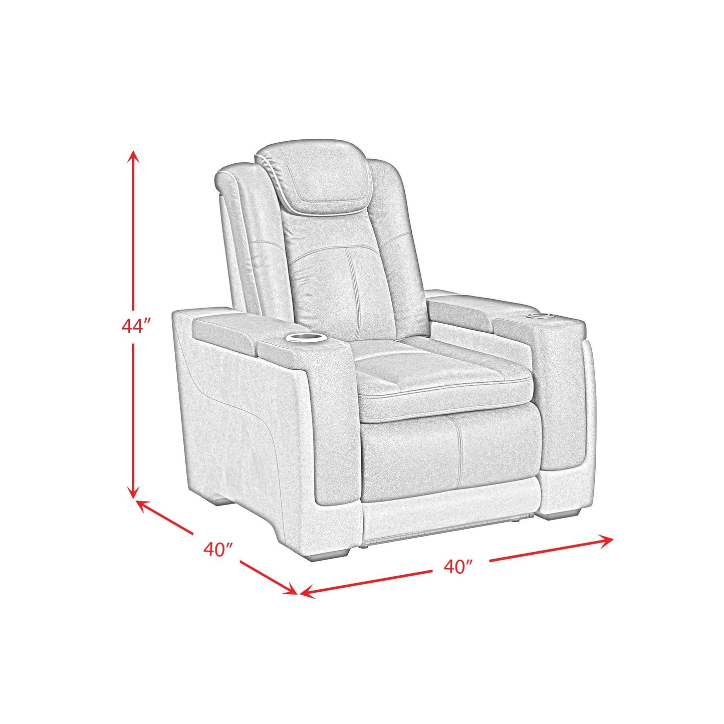 Elements International Lantana U - 13660 - 10560 - 105PP Power Motion Recliner - American Furniture of Slidell