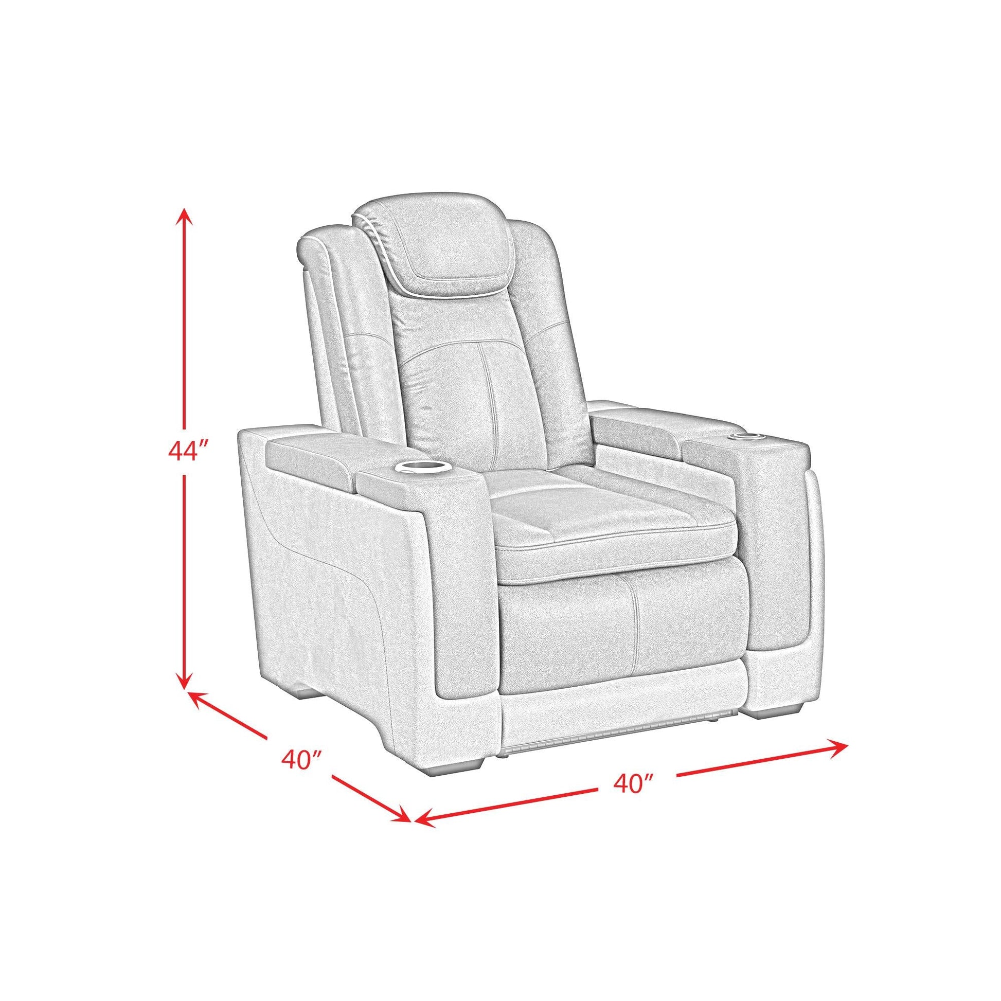 Elements International Lantana U - 13660 - 10562 - 105PP Power Motion Recliner - American Furniture of Slidell
