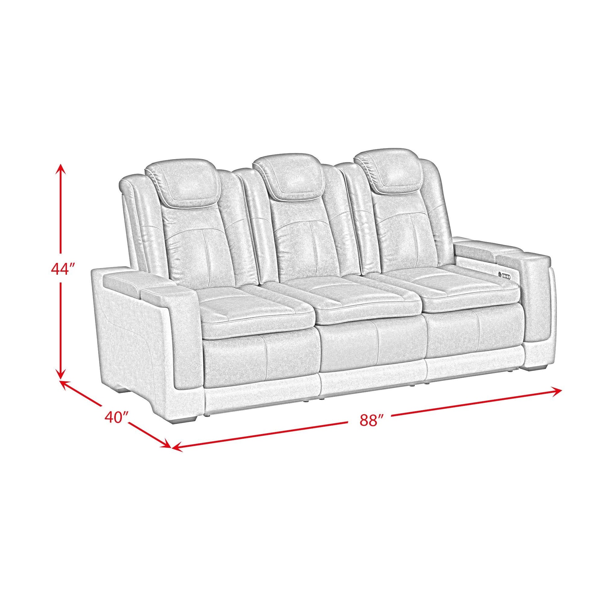 Elements International Lantana U - 13660 - 10562 - 308PP Power Motion Sofa - American Furniture of Slidell