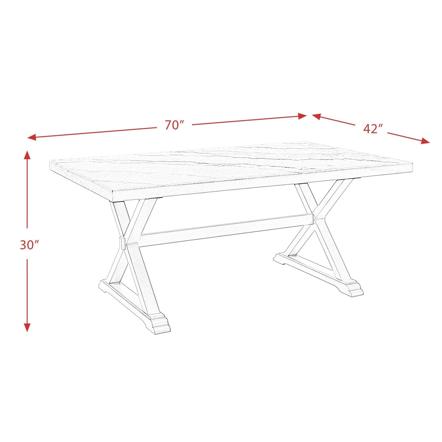 Elements International Lexi CLX100DT Dining Table - American Furniture of Slidell