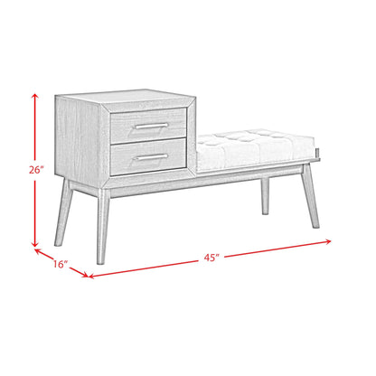 Elements International Malibu LA - 4650 - 5 - BN Bench - American Furniture of Slidell