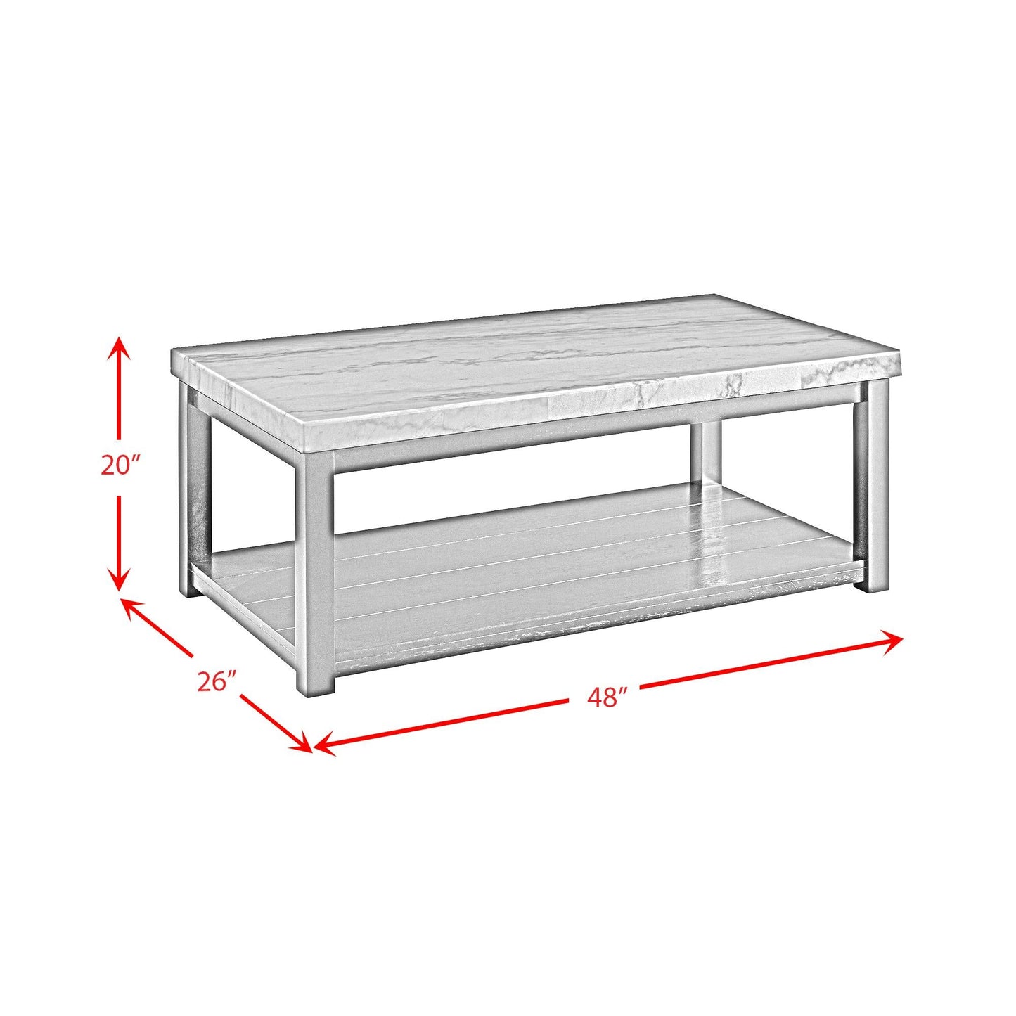 Elements International Marcello CML100CT Rectangular Coffee Table - American Furniture of Slidell