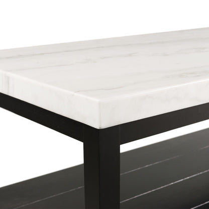 Elements International Marcello CML100CTE White Marble Rectangle Coffee Table - American Furniture of Slidell