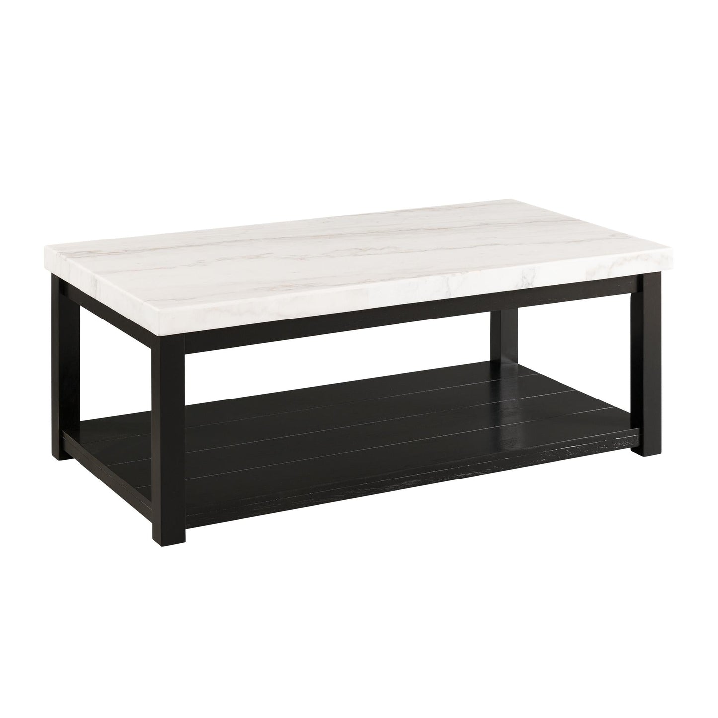 Elements International Marcello CML100CTE White Marble Rectangle Coffee Table - American Furniture of Slidell