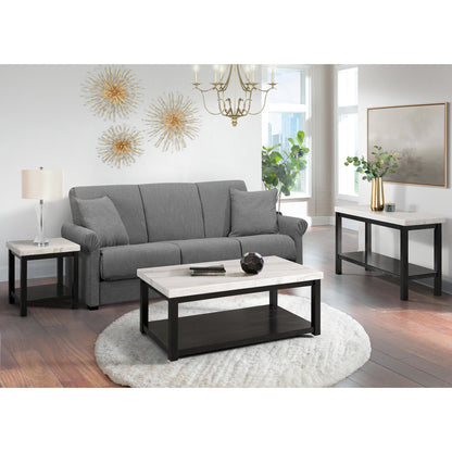 Elements International Marcello CML100CTE White Marble Rectangle Coffee Table - American Furniture of Slidell