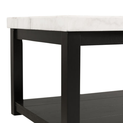Elements International Marcello CML100CTE White Marble Rectangle Coffee Table - American Furniture of Slidell