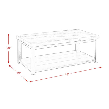Elements International Marcello CML100CTE White Marble Rectangle Coffee Table - American Furniture of Slidell