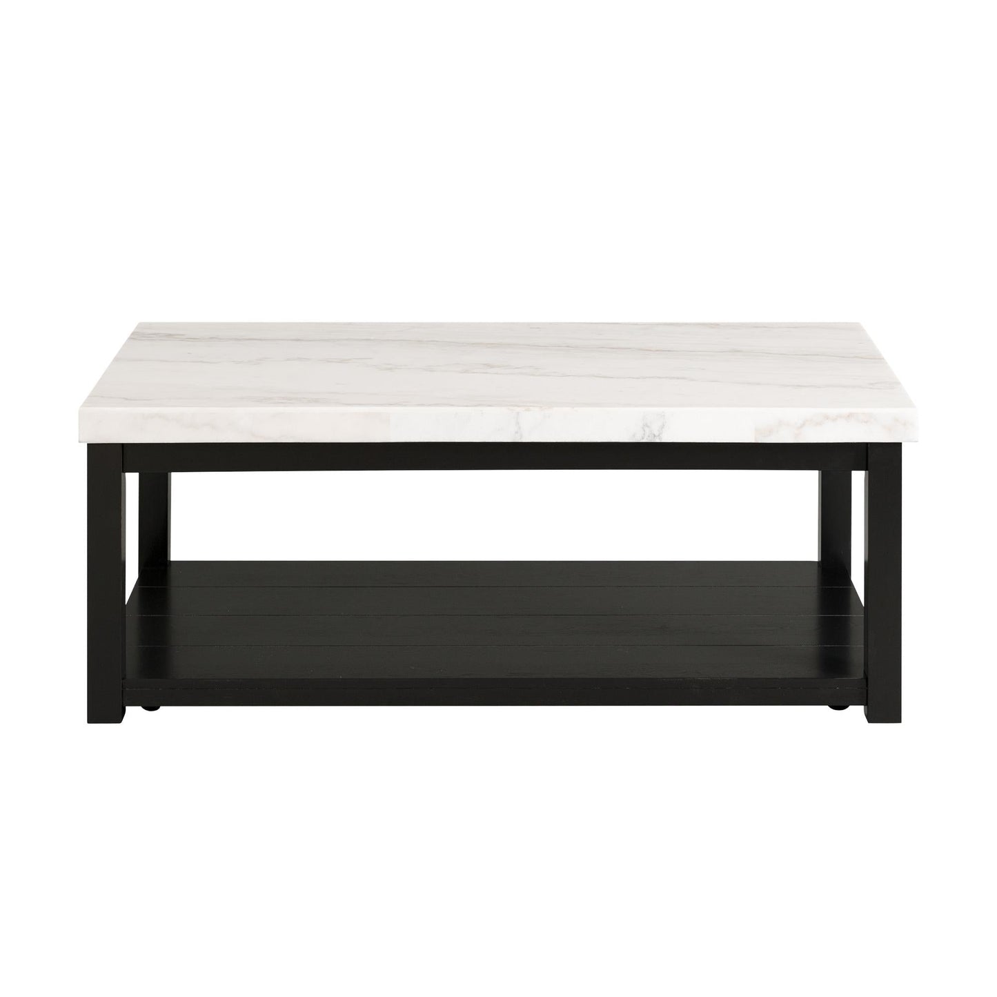 Elements International Marcello CML100CTE White Marble Rectangle Coffee Table - American Furniture of Slidell