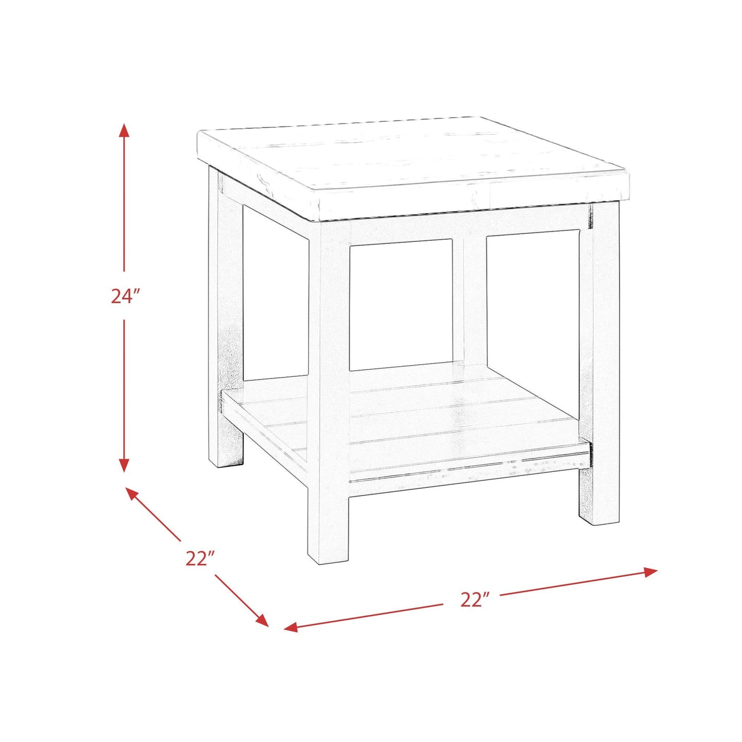 Elements International Marcello CML100ET End Table - American Furniture of Slidell