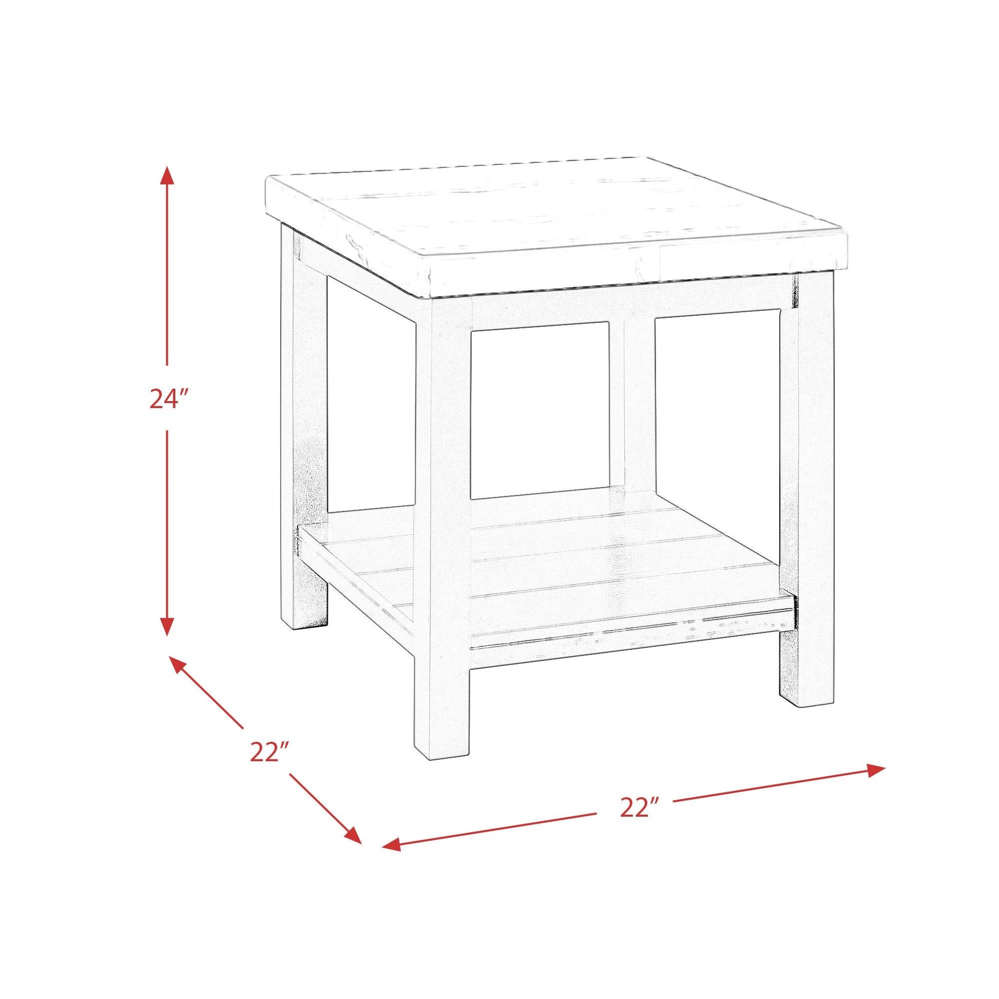 Elements International Marcello CML100ET End Table - American Furniture of Slidell