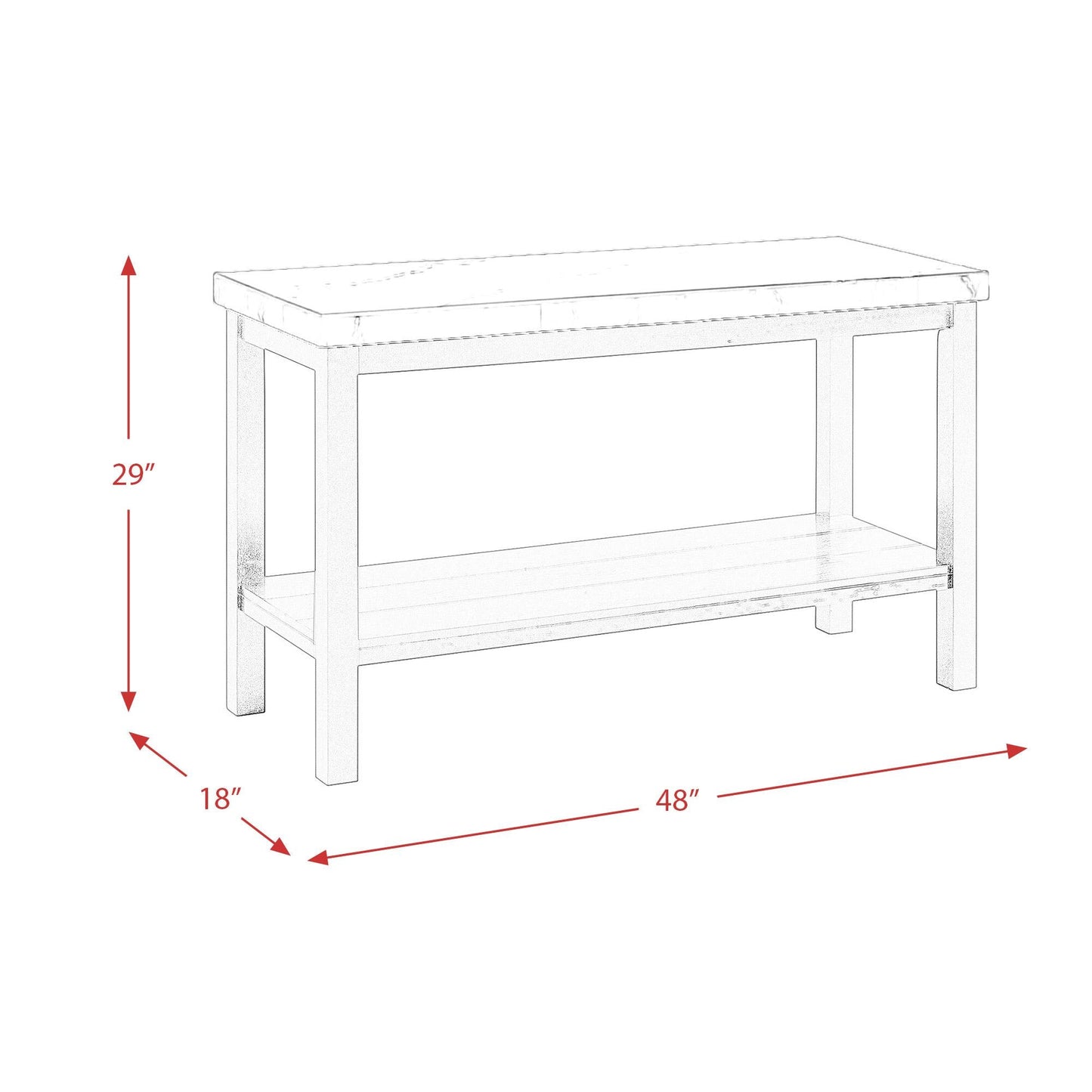 Elements International Marcello CML100ST Sofa Table - American Furniture of Slidell