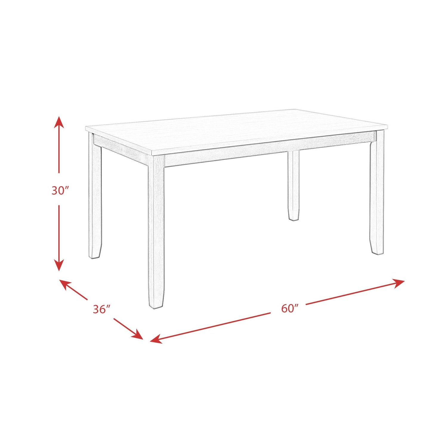 Elements International Martin Brown DMT7006DS 6 pc Dinette - American Furniture of Slidell