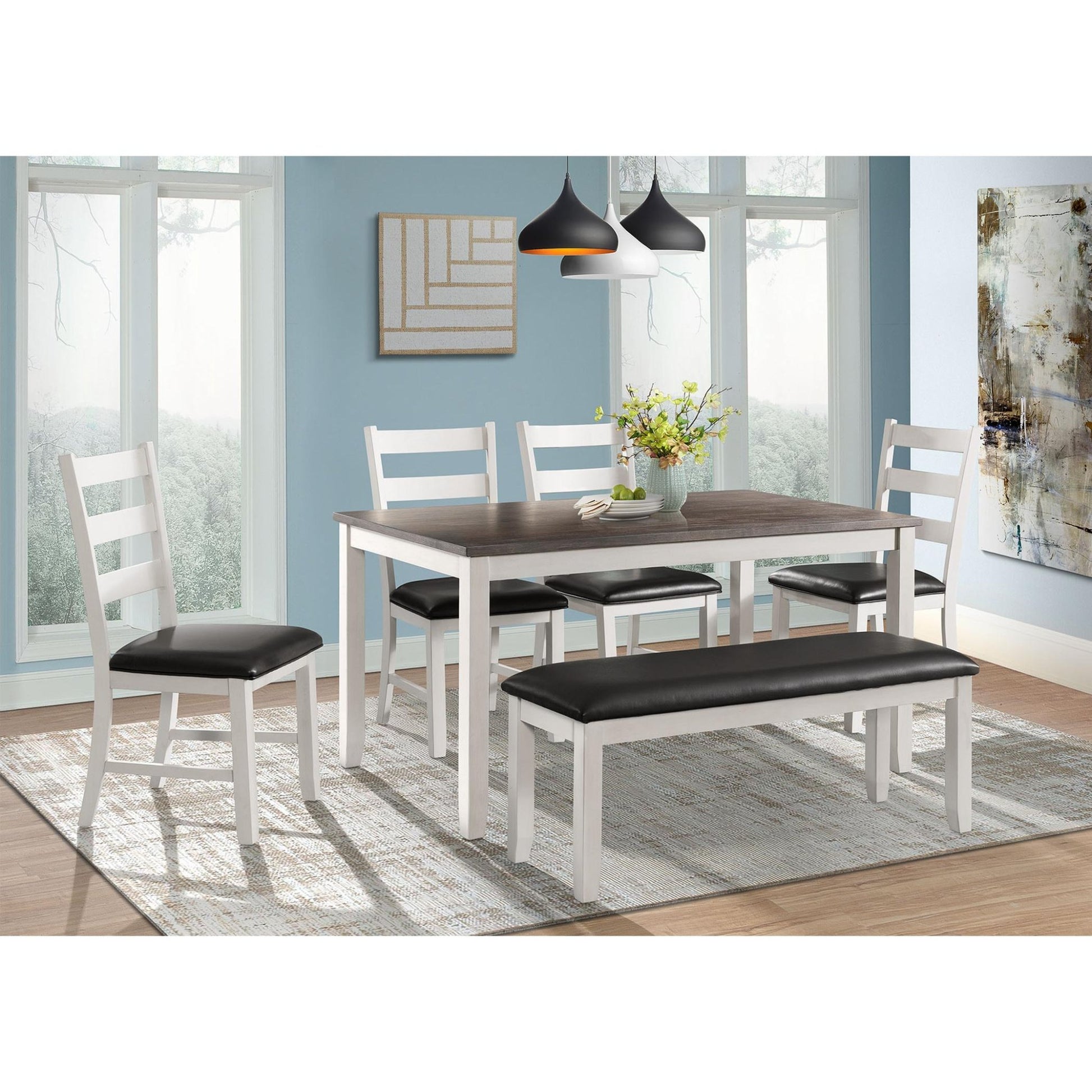 Elements International Martin Brown DMT7006DS 6 pc Dinette - American Furniture of Slidell